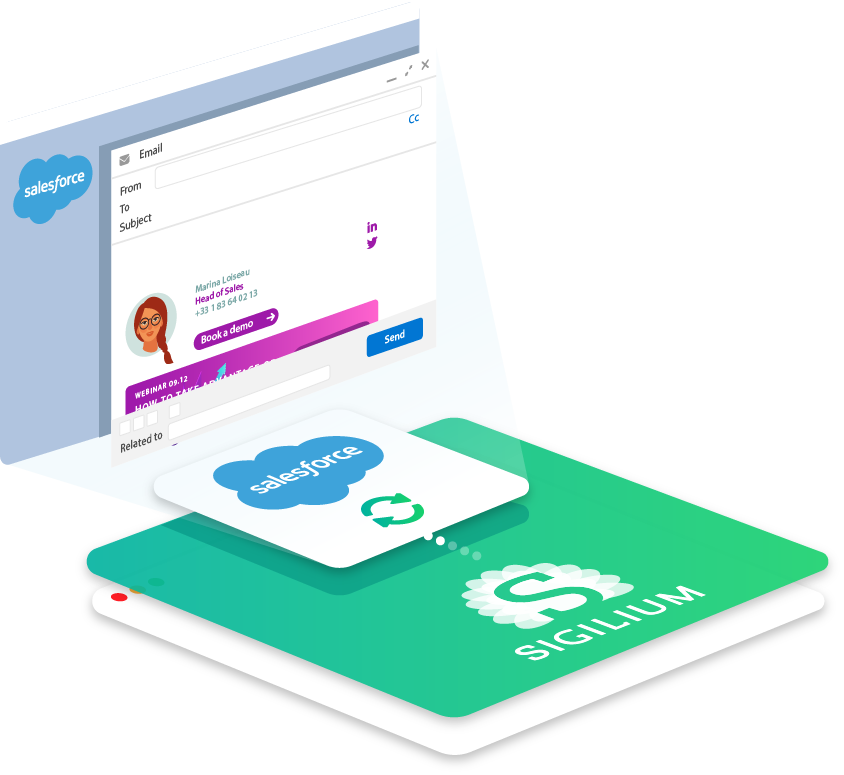 Get synced email signatures on your Salesforce's inbox for all the company with Sigilium