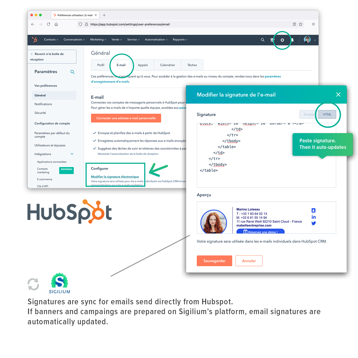 Emails send from Hubspot directly.